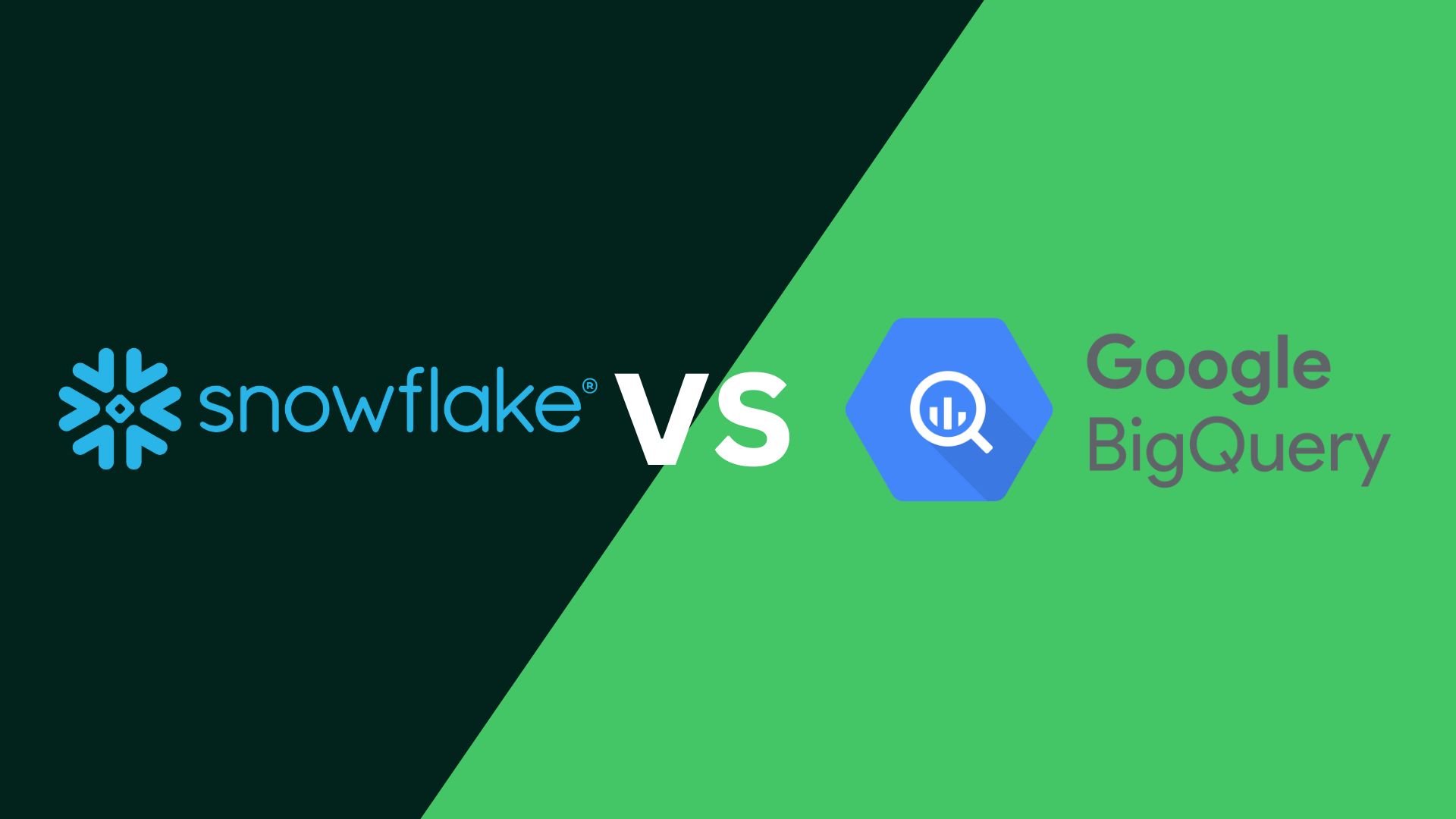 An image showing Snowflake vs. BigQuery