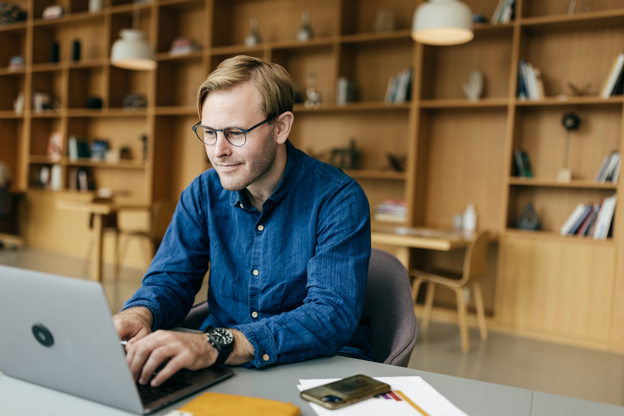 Swedish man at computer